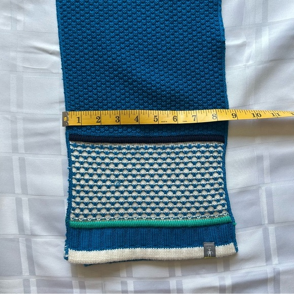 Smartwool Blue & White Merino Wool Scarf - Picture 4 of 7